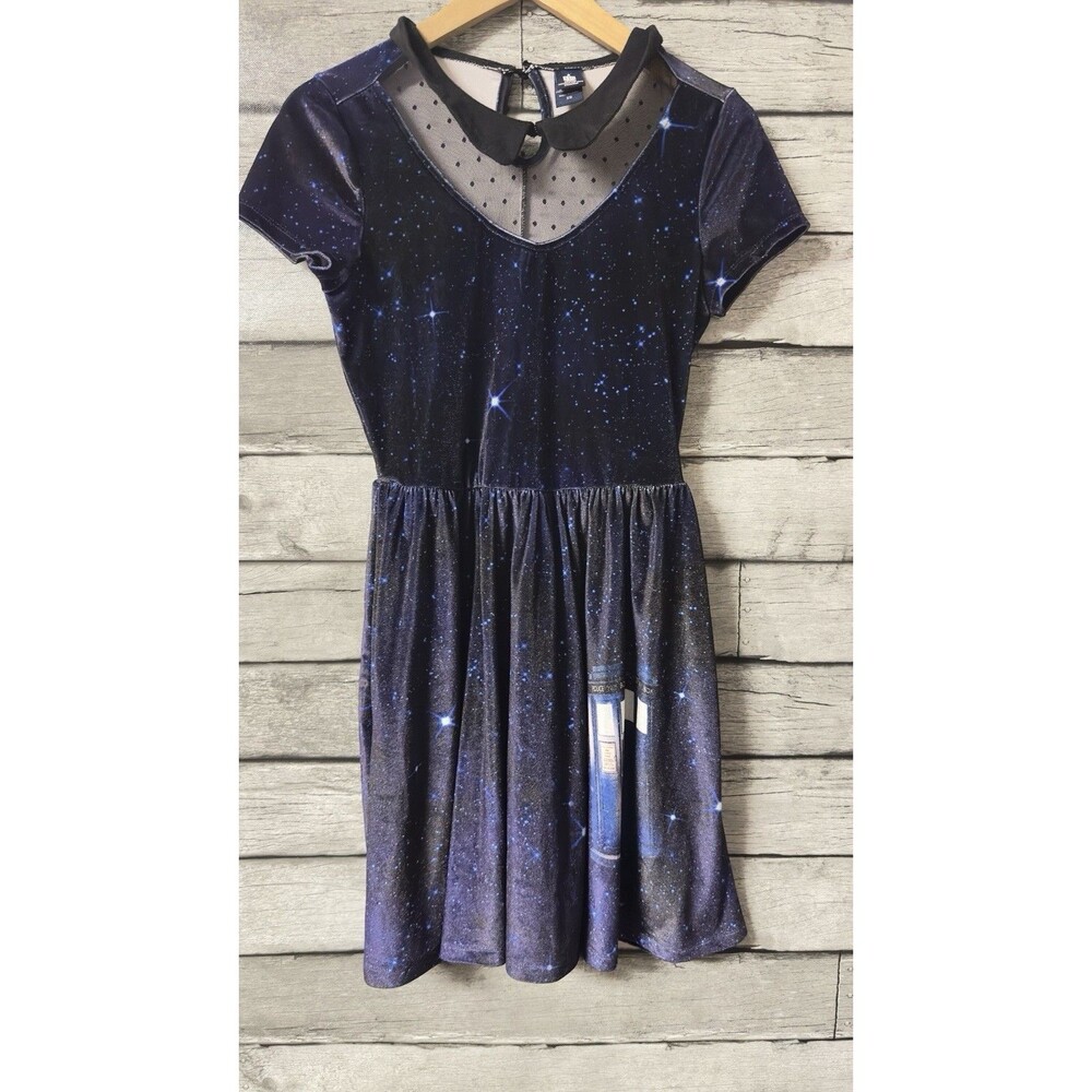 Hot Topic BBC Sz XS Doctor Who Galaxy Tardis Velvet Dress Celestial Fairy Grunge